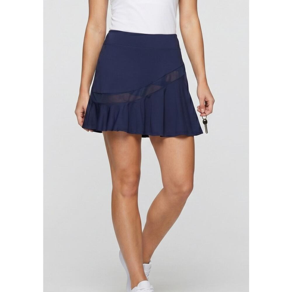 Coo Run Medium Navy Blue Skort Polyester Spandex Ruffle